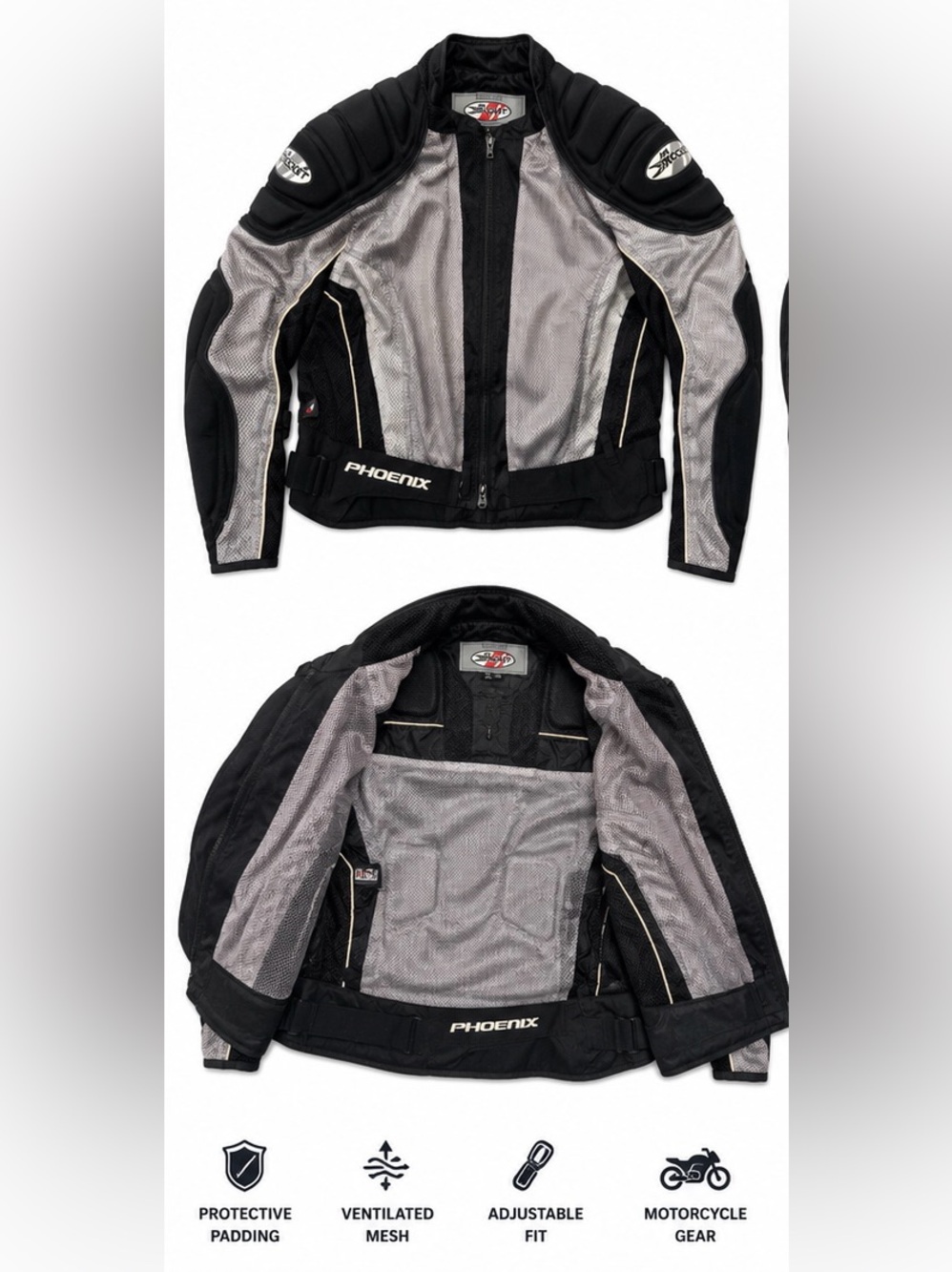 Joe Rocket Black and Gray Motorcycle Jacket - Phoenix